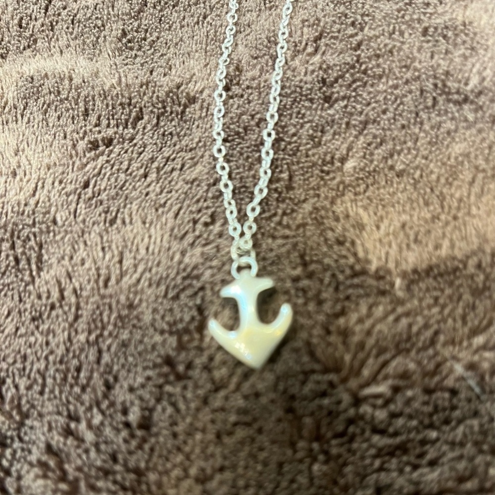 Silver Anchor Pendant Necklace
